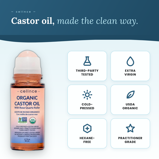 Cellnce Organic Golden Castor Oil Roll-On | Cold-Pressed and Hexane-Free