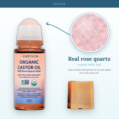 Cellnce Organic Golden Castor Oil Roll-On | Cold-Pressed and Hexane-Free
